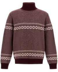 Herno - Jacquard-Knit Norwegian-Pattern Sweater - Lyst