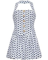 Cara Cara - Polka-Dot Halterneck Mini Dress - Lyst