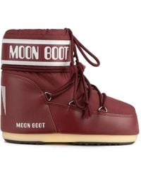 Moon Boot - Icon Low Burgundy Nylon Boots - Lyst