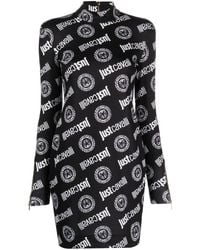 Just Cavalli - Logo-print Long-sleeve Minidress - Lyst