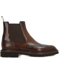 Santoni - Chelsea Laarzen Met Brogue Detail - Lyst