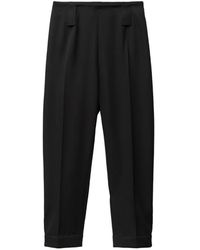 Versace - Cropped Trousers With High Waist And Cuffed Hem - Lyst