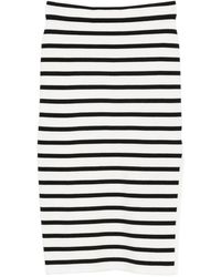 DKNY - Striped Knit Midi Skirt - Lyst