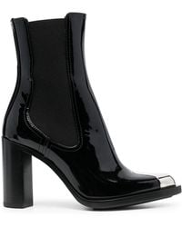 Alexander McQueen - Punk Embellished Patent-leather Chelsea Boots - Lyst