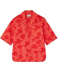 Ganni - Chemise En Fil Coupé À Fleurs - Lyst