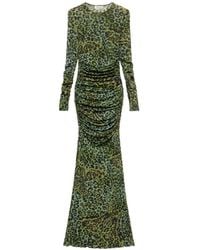 Blumarine - Long-Sleeve Ruched Maxi Dress - Lyst