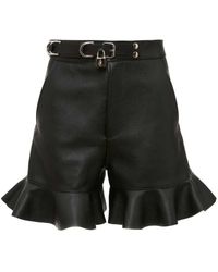 JW Anderson - パドロック ストラップ ラッフル レザーショートパンツ - Lyst