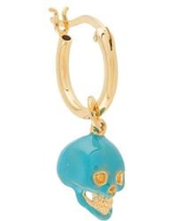 True Rocks - Skull Hoop Single Earring - Lyst