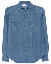 Mazzarelli - Western-Style Denim Shirt - Lyst
