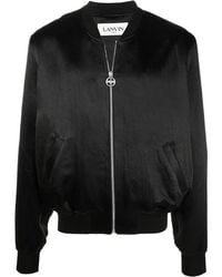 Lanvin - Rhinestone-Embellished Logo Bomber Jacket - Lyst