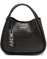 DKNY - Croc-Effect Logo-Tag Tote Bag - Lyst