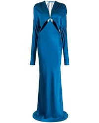 Aleksandre Akhalkatsishvili - Cut Out-Detail Satin Maxi Dress - Lyst