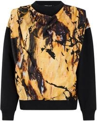 Roberto Cavalli - Felpa Con Stampa Effetto Marmo - Lyst