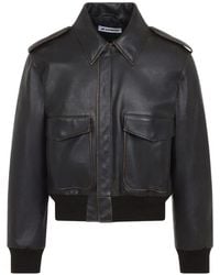 Jil Sander - Veste En Cuir À Effet Usé - Lyst