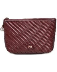 V73 - Zelda Woven-Effect Clutch Bag - Lyst