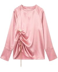 Danamé - Ruched Chain-Detail Top - Lyst