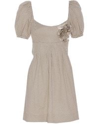 Elisabetta Franchi - Puff-Sleeve Polka Dot Dress - Lyst