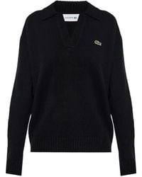 Lacoste - 3D Cashmere Knit Polo-Collar Sweater - Lyst