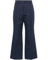 Gucci - GG Jacquard Flared Trousers - Lyst