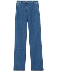 Burberry - Gerade High-Waist-Jeans - Lyst