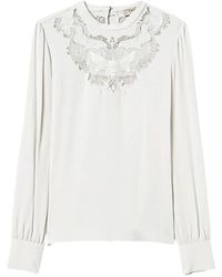 Twinset - Floral-Embroidered Crepe Blouse - Lyst