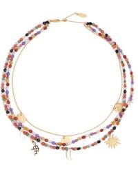 Bimba Y Lola - Beaded Charm Necklace - Lyst