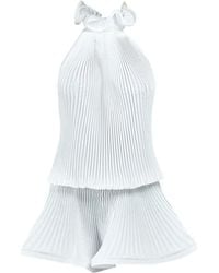 ROWEN ROSE - Pleated Turtleneck Mini Dress - Lyst