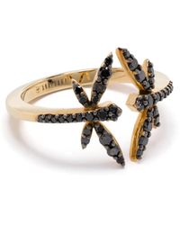 Anapsara - 18Kt Goldring Mit Libellenmotiv Und Diamant - Lyst