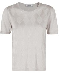 Gran Sasso - Argyle-Pattern Metallic-Effect T-Shirt - Lyst