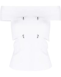 McQueen - Cut-Out Off-Shoulder Top - Lyst