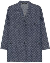 Gucci - Gg Jacquard Denim Jacket - Lyst