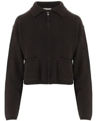Allude - Zip-Up Patch-Pocket Cardigan - Lyst