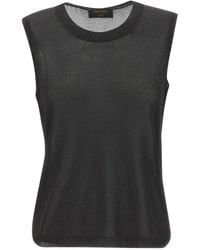 Gran Sasso - Lurex-Knit Ribbed-Trim Top - Lyst