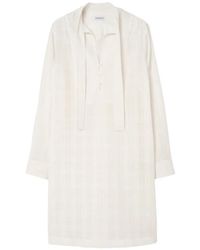 Burberry - Check Cotton Voile Dress - Lyst