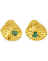 FENOMENA - Emerald Shell-Motif Earrings - Lyst