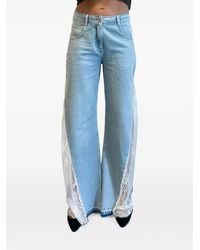 Blugirl Blumarine - Lace-Panelled Wide-Leg Jeans - Lyst