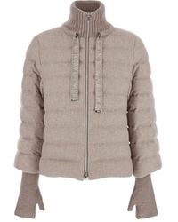 Herno - Down Jacket With Drawstring High Neck And Removable Gloves - Lyst