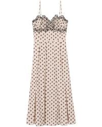 Claudie Pierlot - Robe Mi-Longue Brodée À Fleurs - Lyst