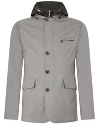 Moorer - Hooded Button Jacket - Lyst