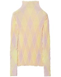 Burberry - High-neck Argyle Intarsia-knit Jumper - Lyst