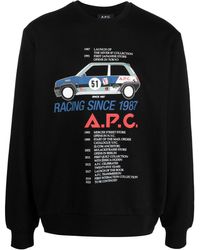 A.P.C. - Graphic-print Cotton Sweatshirt - Lyst