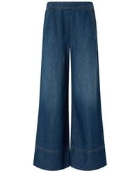 Pinko - Broek Met Elastische Tailleband En Wijde Pijpen - Lyst