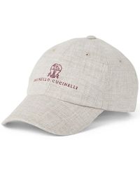 Brunello Cucinelli - Linen-Wool-Silk Embroidered Baseball Cap - Lyst