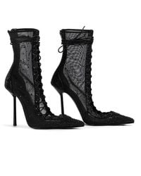 Le Silla - Colette Embellished Lace-Up Boots - Lyst