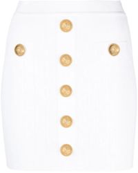 Balmain - Ribgebreide Mini-Rok - Lyst