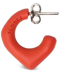 Sunnei - Logo-Embossed Half-Hoop Earring - Lyst