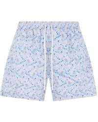 Fedeli - Floral-Print Drawstring Swim Shorts - Lyst