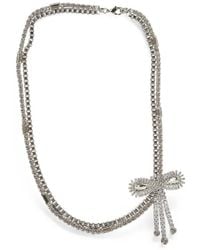 Alessandra Rich - Crystal-Embellished Bow-Detail Necklace - Lyst