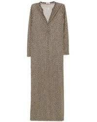 Siyu - V-Neck Patterned Maxi Dress - Lyst