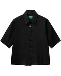 Benetton - Short-Sleeve Boxy-Fit Shirt - Lyst